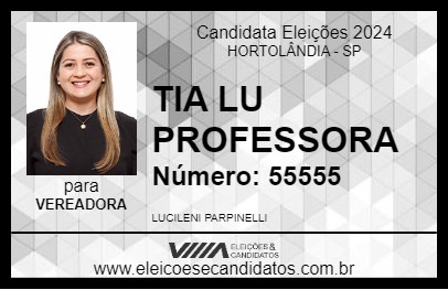 Candidato TIA LU PROFESSORA 2024 - HORTOLÂNDIA - Eleições