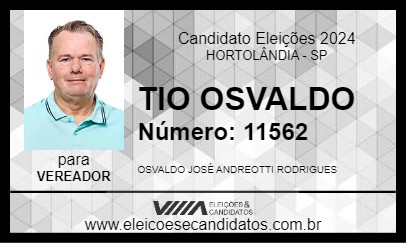 Candidato TIO OSVALDO 2024 - HORTOLÂNDIA - Eleições