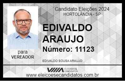 Candidato EDIVALDO ARAUJO 2024 - HORTOLÂNDIA - Eleições