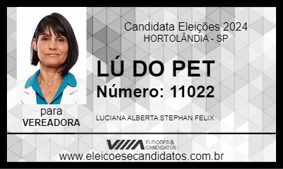 Candidato LÚ DO PET 2024 - HORTOLÂNDIA - Eleições