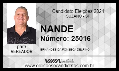 Candidato NANDE 2024 - SUZANO - Eleições