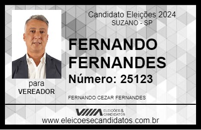 Candidato FERNANDO FERNANDES 2024 - SUZANO - Eleições