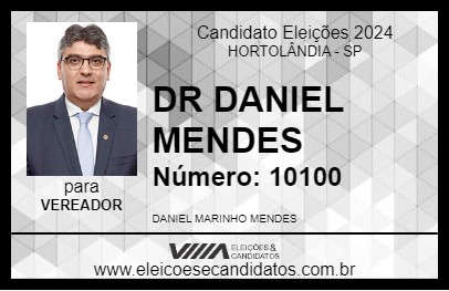 Candidato DR DANIEL MENDES 2024 - HORTOLÂNDIA - Eleições