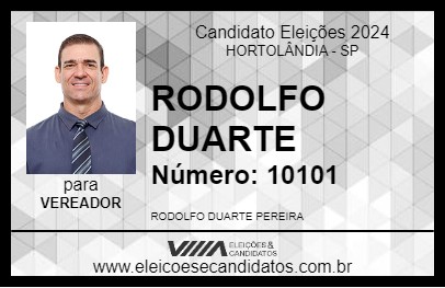 Candidato RODOLFO DUARTE 2024 - HORTOLÂNDIA - Eleições