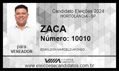 Candidato ZACA 2024 - HORTOLÂNDIA - Eleições