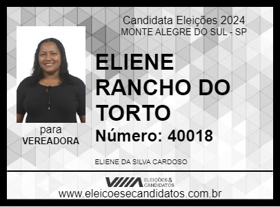 Candidato ELIENE RANCHO DO TORTO 2024 - MONTE ALEGRE DO SUL - Eleições