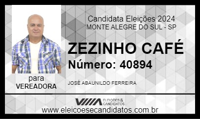 Candidato ZEZINHO CAFÉ 2024 - MONTE ALEGRE DO SUL - Eleições