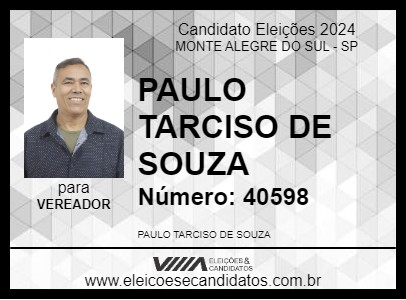 Candidato PAULÃO BONITÃO 2024 - MONTE ALEGRE DO SUL - Eleições