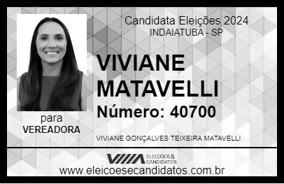 Candidato VIVIANE MATAVELLI 2024 - INDAIATUBA - Eleições