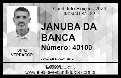 Candidato JANUBA DA BANCA 2024 - INDAIATUBA - Eleições