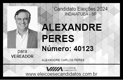 Candidato ALEXANDRE PERES 2024 - INDAIATUBA - Eleições