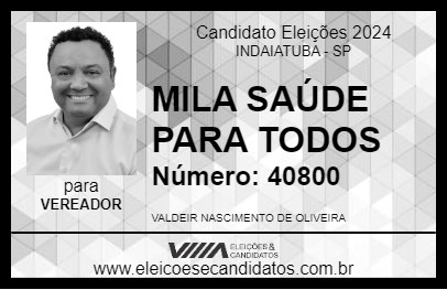 Candidato MILA SAÚDE PARA TODOS 2024 - INDAIATUBA - Eleições