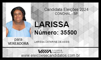 Candidato LARISSA CATARINE DE ASSIS 2024 - CONCHAL - Eleições