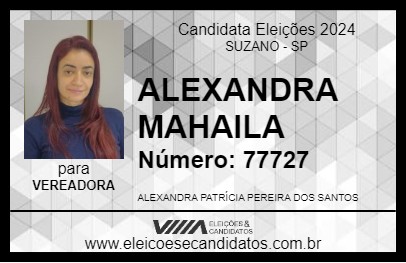 Candidato ALEXANDRA MAHAILA 2024 - SUZANO - Eleições