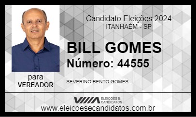 Candidato BILL GOMES 2024 - ITANHAÉM - Eleições