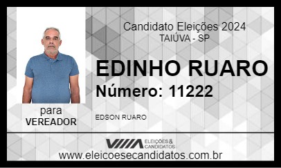 Candidato EDINHO RUARO 2024 - TAIÚVA - Eleições