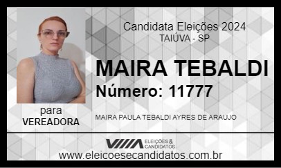 Candidato MAIRA TEBALDI 2024 - TAIÚVA - Eleições