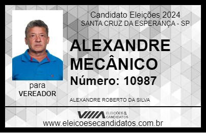 Candidato ALEXANDRE MECÂNICO 2024 - SANTA CRUZ DA ESPERANÇA - Eleições