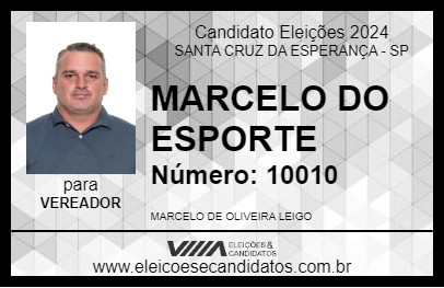 Candidato MARCELO DO ESPORTE 2024 - SANTA CRUZ DA ESPERANÇA - Eleições