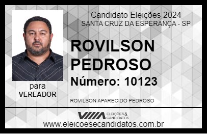 Candidato ROVILSON PEDROSO 2024 - SANTA CRUZ DA ESPERANÇA - Eleições