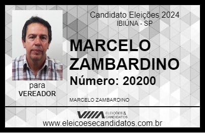 Candidato MARCELO ZAMBARDINO 2024 - IBIÚNA - Eleições