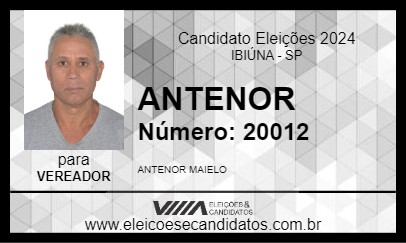 Candidato ANTENOR 2024 - IBIÚNA - Eleições