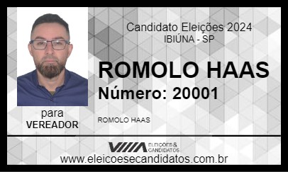 Candidato ROMOLO HAAS 2024 - IBIÚNA - Eleições