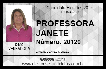 Candidato PROFESSORA JANETE 2024 - IBIÚNA - Eleições