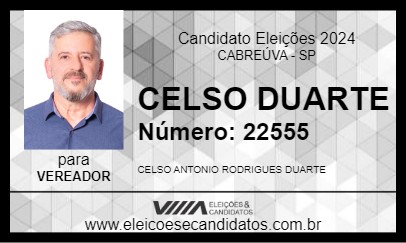 Candidato CELSO DUARTE 2024 - CABREÚVA - Eleições