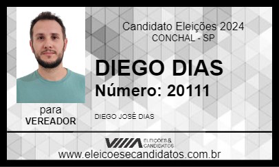 Candidato DIEGO DIAS 2024 - CONCHAL - Eleições