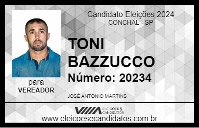 Candidato TONI BAZZUCCO 2024 - CONCHAL - Eleições