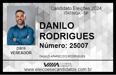 Candidato DANILO RODRIGUES 2024 - ITATINGA - Eleições