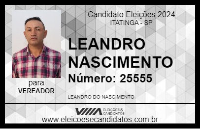 Candidato LEANDRO NASCIMENTO 2024 - ITATINGA - Eleições