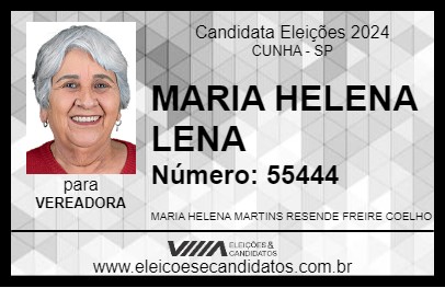 Candidato MARIA HELENA LENA 2024 - CUNHA - Eleições