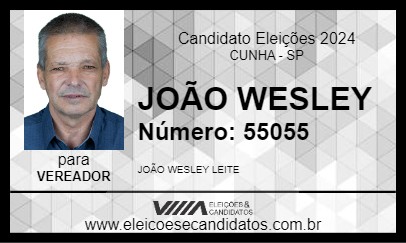 Candidato JOÃO WESLEY 2024 - CUNHA - Eleições