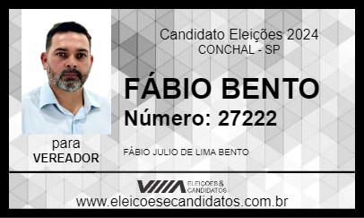 Candidato FÁBIO BENTO 2024 - CONCHAL - Eleições