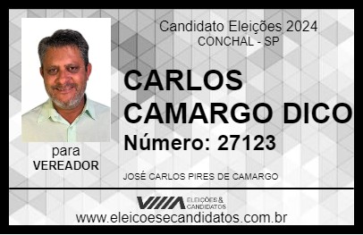 Candidato CARLOS CAMARGO DICO 2024 - CONCHAL - Eleições