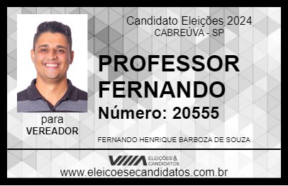 Candidato PROFESSOR FERNANDO 2024 - CABREÚVA - Eleições