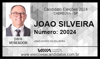 Candidato JOAO SILVEIRA 2024 - CABREÚVA - Eleições