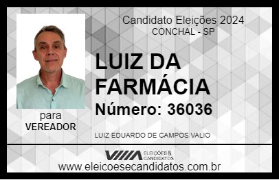 Candidato LUIZ DA FARMÁCIA 2024 - CONCHAL - Eleições