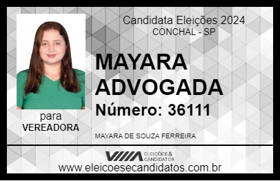 Candidato MAYARA ADVOGADA 2024 - CONCHAL - Eleições