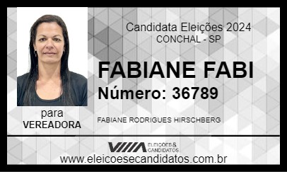 Candidato FABIANE FABI 2024 - CONCHAL - Eleições