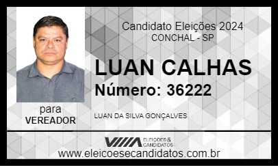 Candidato LUAN CALHAS 2024 - CONCHAL - Eleições