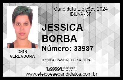 Candidato JESSICA BORBA 2024 - IBIÚNA - Eleições