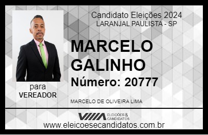 Candidato MARCELO GALINHO 2024 - LARANJAL PAULISTA - Eleições