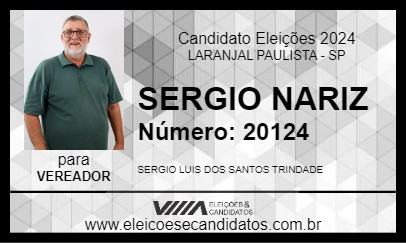 Candidato SERGIO NARIZ 2024 - LARANJAL PAULISTA - Eleições