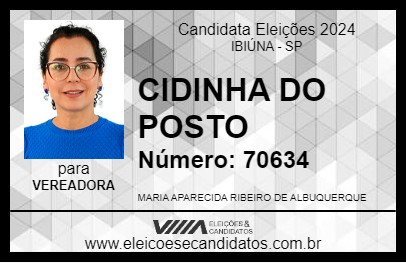 Candidato CIDINHA DO POSTO 2024 - IBIÚNA - Eleições