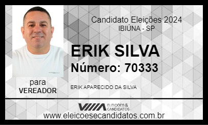 Candidato ERIK SILVA 2024 - IBIÚNA - Eleições