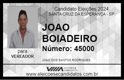 Candidato JOAO BOIADEIRO 2024 - SANTA CRUZ DA ESPERANÇA - Eleições