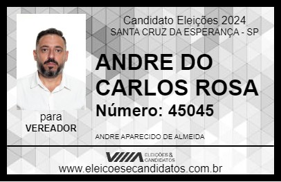 Candidato ANDRE DO CARLOS ROSA 2024 - SANTA CRUZ DA ESPERANÇA - Eleições